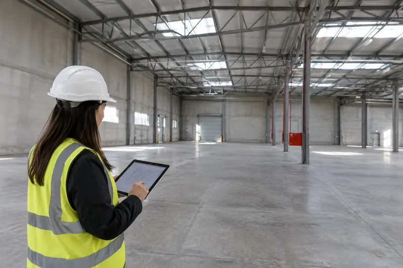 Relevamiento técnico en una nave industrial